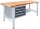 ADB Werkbank lichtgrau, anthrazitgrau 4 Schubladen 150,0 x 75,0 x 85,0 cm