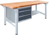 ADB Werkbank lichtgrau, anthrazitgrau 3 Schubladen 200,0...
