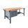 ADB Werkbank  anthrazitgrau, lichtgrau 4 Schubladen 200,0 x 75,0 x 85,0 cm
