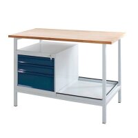 ADB Werkbank Eko lichtgrau, anthrazitgrau 3 Schubladen...