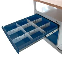 ADB Werkbank Eko lichtgrau, anthrazitgrau 3 Schubladen 120,5 x 60,0 x 82,5 cm
