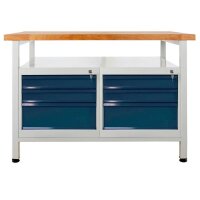ADB Werkbank lichtgrau, anthrazitgrau 6 Schubladen 120,0...