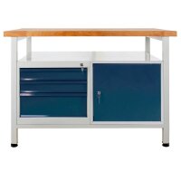 ADB Werkbank lichtgrau, anthrazitgrau 3 Schubladen 120,0...