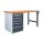 ADB Werkbank  anthrazitgrau, lichtgrau 6 Schubladen 200,0 x 75,0 x 85,0 cm