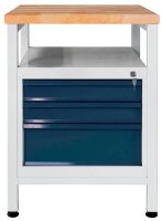 ADB Werkbank lichtgrau, anthrazitgrau 3 Schubladen 60,0 x 60,0 x 84,0 cm