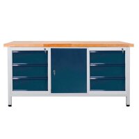 ADB Werkbank lichtgrau, anthrazitgrau 6 Schubladen 170,0...