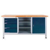 ADB Werkbank lichtgrau, anthrazitgrau 4 Schubladen 170,0...