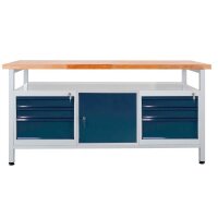 ADB Werkbank lichtgrau, anthrazitgrau 6 Schubladen 170,0...