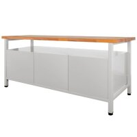 ADB Werkbank lichtgrau, anthrazitgrau 3 Schubladen 170,0...