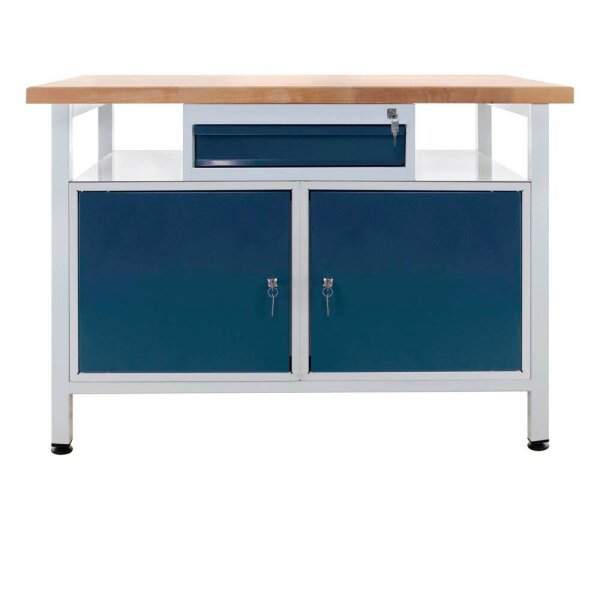 ADB Werkbank lichtgrau, anthrazitgrau 1 Schublade 120,0 x 60,0 x 84,0 cm