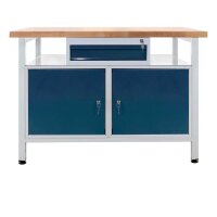 ADB Werkbank lichtgrau, anthrazitgrau 1 Schublade 120,0 x...