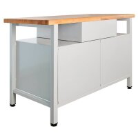 ADB Werkbank lichtgrau, anthrazitgrau 1 Schublade 120,0 x...