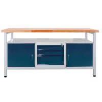 ADB Werkbank lichtgrau, anthrazitgrau 3 Schubladen 170,0...