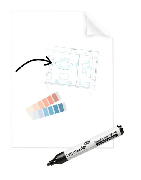 Legamaster Flipchart-Folie Magic-Chart Clearboard blanko 60,0 x 80,0 cm, 1 Blatt