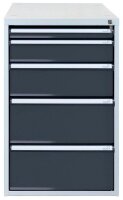 ADB Schubladenschrank blau, grau 5 Schubladen 53,1 x 70,0 x 80,0 cm, 1 St.