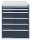 ADB Schubladenschrank anthrazit, lichtgrau 6 Schubladen 53,1 x 70,0 x 65,0 cm, 1 St.
