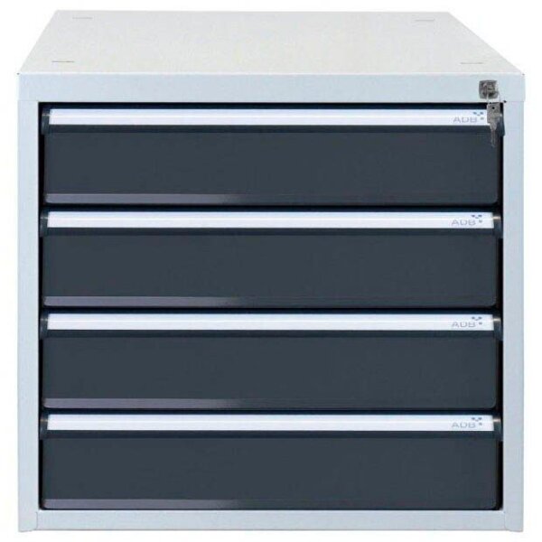 ADB Schubladenschrank anthrazit, lichtgrau 4 Schubladen 53,1 x 70,0 x 50,0 cm, 1 St.