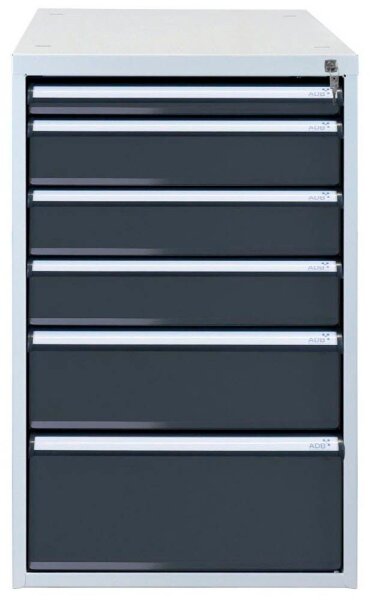 ADB Schubladenschrank anthrazit, lichtgrau 6 Schubladen 53,1 x 70,0 x 80,0 cm, 1 St.