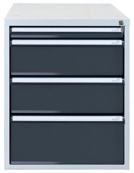 ADB Schubladenschrank anthrazit, lichtgrau 4 Schubladen 53,1 x 70,0 x 65,0 cm, 1 St.