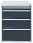 ADB Schubladenschrank anthrazit, lichtgrau 4 Schubladen 53,1 x 70,0 x 65,0 cm, 1 St.