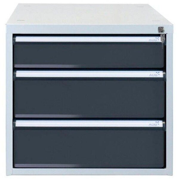 ADB Schubladenschrank anthrazit, lichtgrau 3 Schubladen 53,1 x 70,0 x 50,0 cm, 1 St.