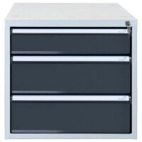 ADB Schubladenschrank anthrazit, lichtgrau 3 Schubladen 53,1 x 70,0 x 50,0 cm, 1 St.