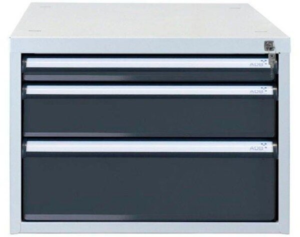 ADB Schubladenschrank anthrazit, lichtgrau 3 Schubladen 53,1 x 70,0 x 40,0 cm, 1 St.