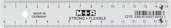 M + R Lineal STRONG + FLEXIBLE 15,0 cm, glasklar