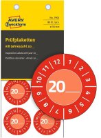 AVERY Zweckform Prüfplaketten 7901 rot 30,0 x 30,0...