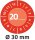 AVERY Zweckform Prüfplaketten 7901 rot 30,0 x 30,0 mm, 10 Blatt