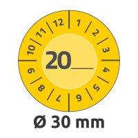 AVERY Zweckform Prüfplaketten 7902 gelb 30,0 x 30,0 mm, 10 Blatt