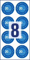 AVERY Zweckform Prüfplaketten 7903 blau 30,0 x 30,0...