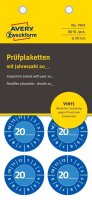 AVERY Zweckform Prüfplaketten 7903 blau 30,0 x 30,0 mm, 10 Blatt