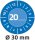 AVERY Zweckform Prüfplaketten 7903 blau 30,0 x 30,0 mm, 10 Blatt