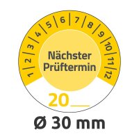 AVERY Zweckform Prüfplaketten 7905 gelb 30,0 x 30,0 mm, 10 Blatt
