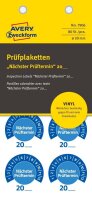 AVERY Zweckform Prüfplaketten 7906 blau 30,0 x 30,0 mm, 10 Blatt