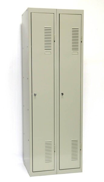 SZ Metall Spind lichtgrau 50324, 2 Schließfächer 60,0 x 50,0 x 180,0 cm