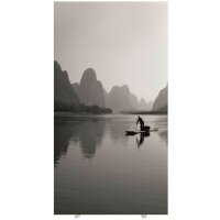 PAPERFLOW Trennwand easyScreen Black & White, 61243 bunt 94,0 x 173,4 cm, 1 St.