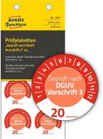 AVERY Zweckform Prüfplaketten 7907 rot 30,0 x 30,0...