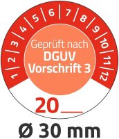 AVERY Zweckform Prüfplaketten 7907 rot 30,0 x 30,0 mm, 10 Blatt