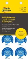 AVERY Zweckform Prüfplaketten 7909 blau 30,0 x 30,0 mm, 10 Blatt