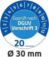 AVERY Zweckform Prüfplaketten 7909 blau 30,0 x 30,0 mm, 10 Blatt