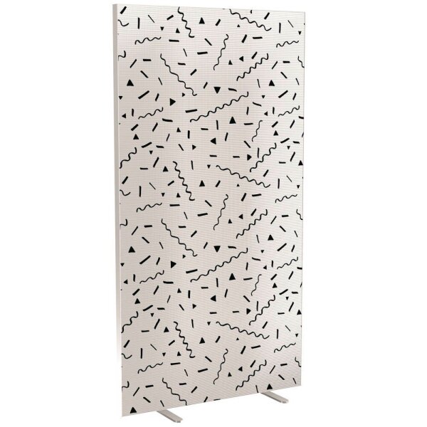 PAPERFLOW Trennwand easyScreen Black & White, 60421 bunt 94,0 x 173,4 cm, 1 St.