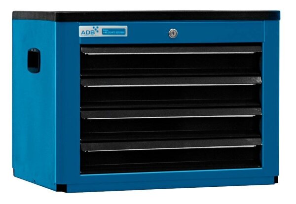 ADB Schrank-Aufsatz blau, anthrazit 4 Schubladen 60,0 x 44,0 x 45,0 cm, 1 St.