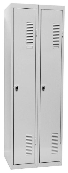 SZ Metall Spind lichtgrau 51324, 2 Schließfächer 60,0 x 50,0 x 180,0 cm