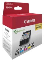 Canon PGI-580 PGBK/CLI-581 BK/C/M/Y schwarz, cyan, magenta, gelb Druckerpatronen, 5er-Set