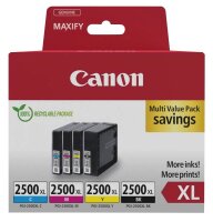 Canon PGI-2500 XL BK/C/M/Y schwarz, cyan, magenta, gelb Druckerpatronen, 4er-Set