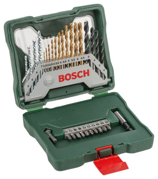 BOSCH Bohrer- und Bit-Set X-Line TiN-beschichtetes, 30-teilig