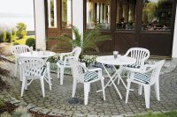barths Gartentisch Dublin grau, weiß rund 100,0 x 100,0 x 70,0 cm