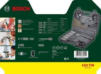 BOSCH Bohrer- und Bit-Set TiN V-Line Set, 103-teilig